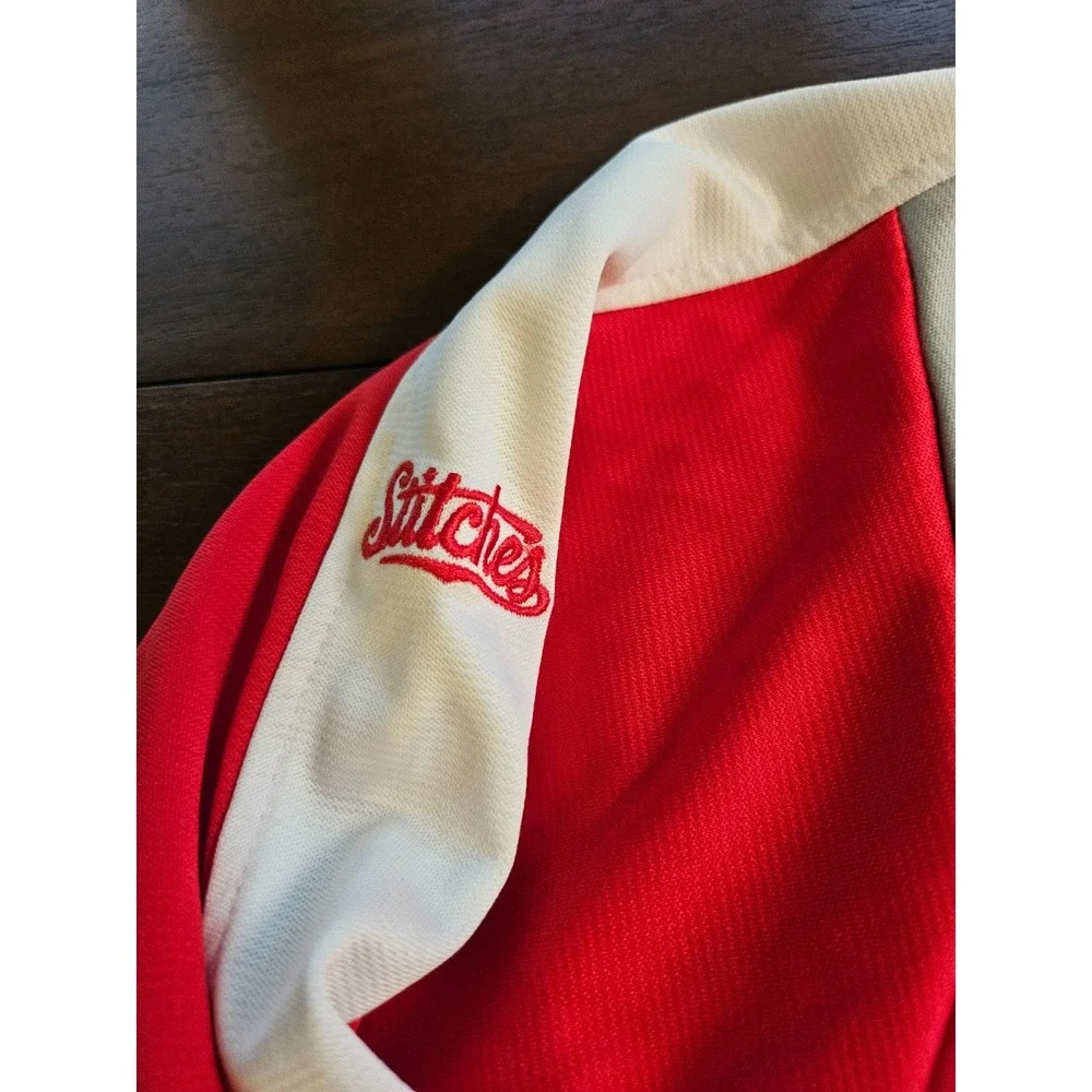 Chicago Bulls Full Zip Up Red White Lined Track Jacket W Pockets Mens 2 XL
